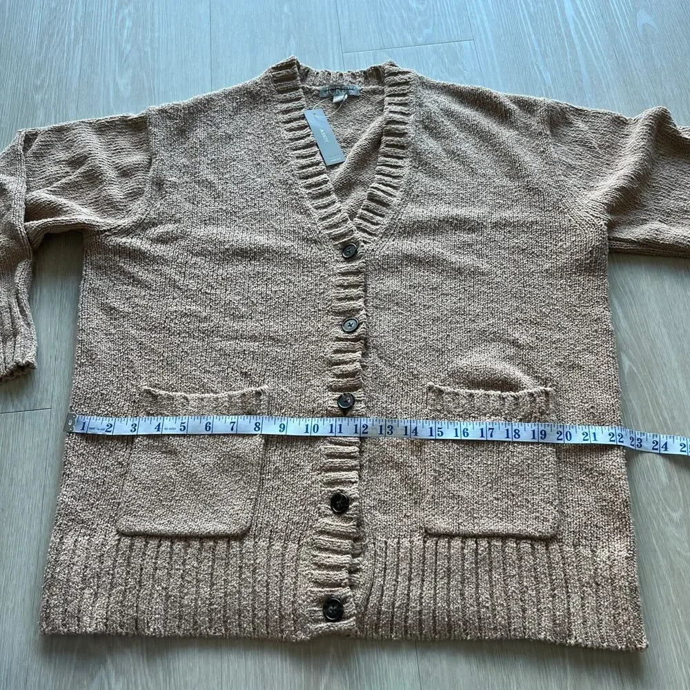 J Crew Marina V-Neck Cardigan Womens Large CM461 Pebble Shore